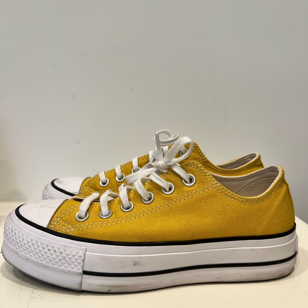 Converse Yellow Canvas Sneakers with White Accents